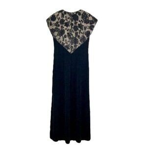 Jeffrey & Dara Womens Black Scoop Neck Cap Sleeve Beads Embellished Velvet dress